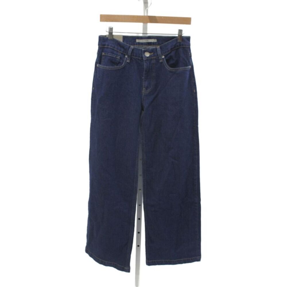 Hudson Womens Wide-Leg Jeans Dark Blue High Rise 29 Inseam 100% Cotton Size 25
